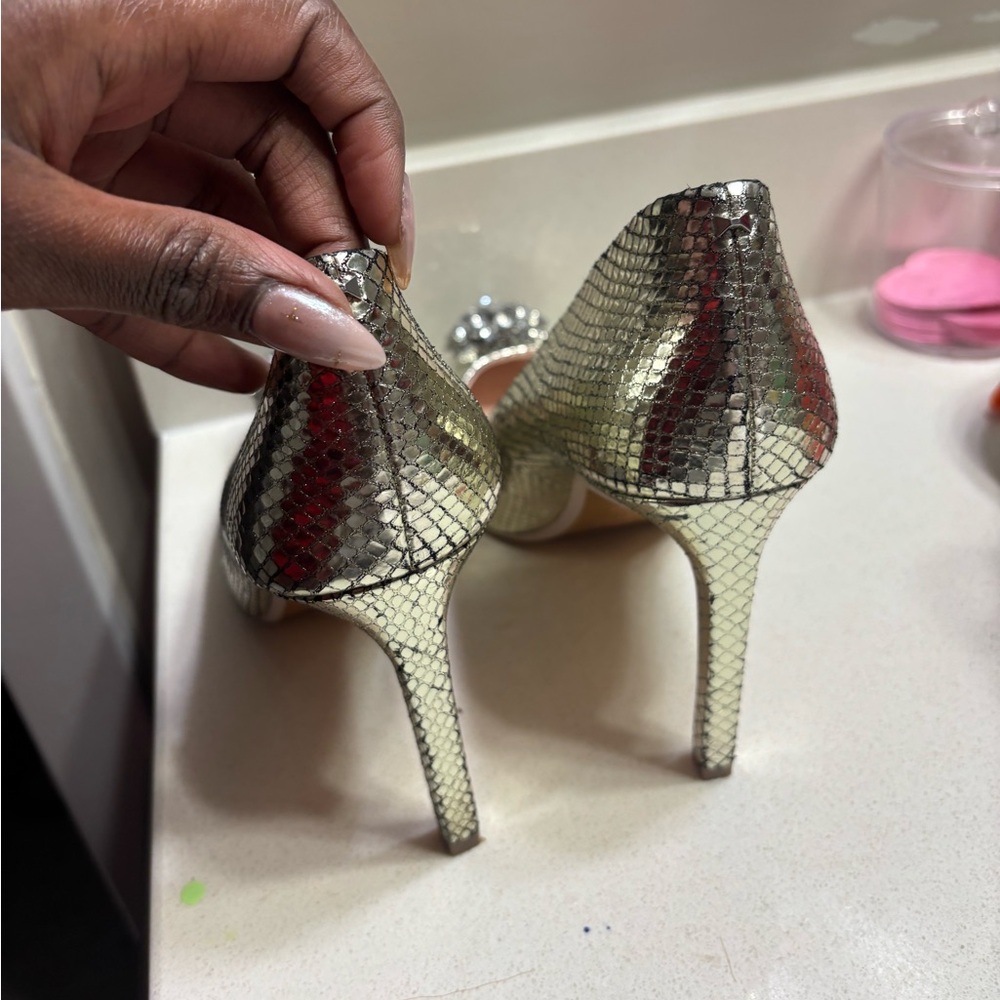 Silver Rhinestone Pumps - Picture 5 of 7